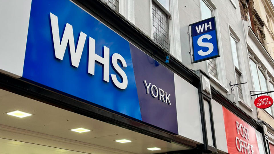 The new WHSmith logo on a store