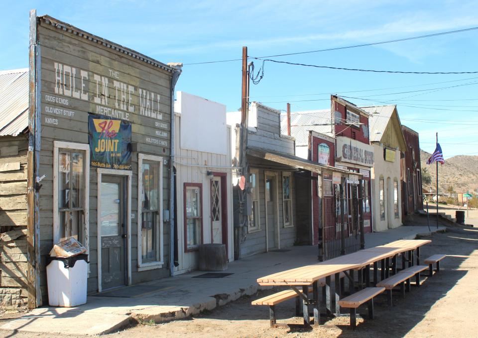 The southside of Main Street in Randsburg, as seen on 02/25/24. A visitor can walk and shop along this historic venue.