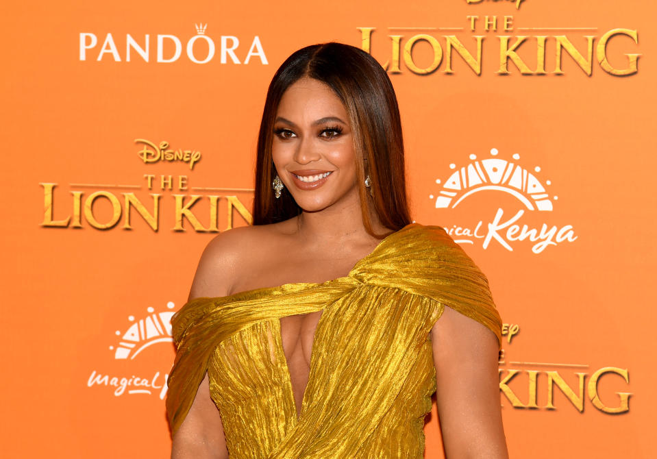 LONDON, ENGLAND - JULY 14:  Beyonce Knowles-Carter attends the European Premiere of Disney's "The Lion King" at Odeon Luxe Leicester Square on July 14, 2019 in London, England. (Photo by Gareth Cattermole/Getty Images for Disney)