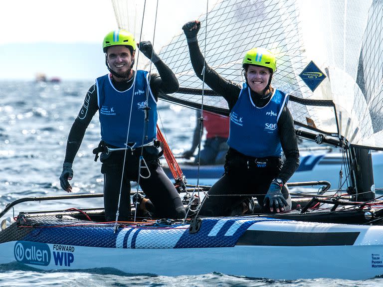 Mateo Majdalani y Eugenia Bosco avanzaron en los selectivos, entraron en la Medal Race del Mundial de La Haya y llegaron a París