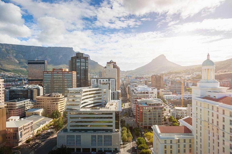 The downtown business district of Cape Town, South Africa, voted one of the best cities in the world