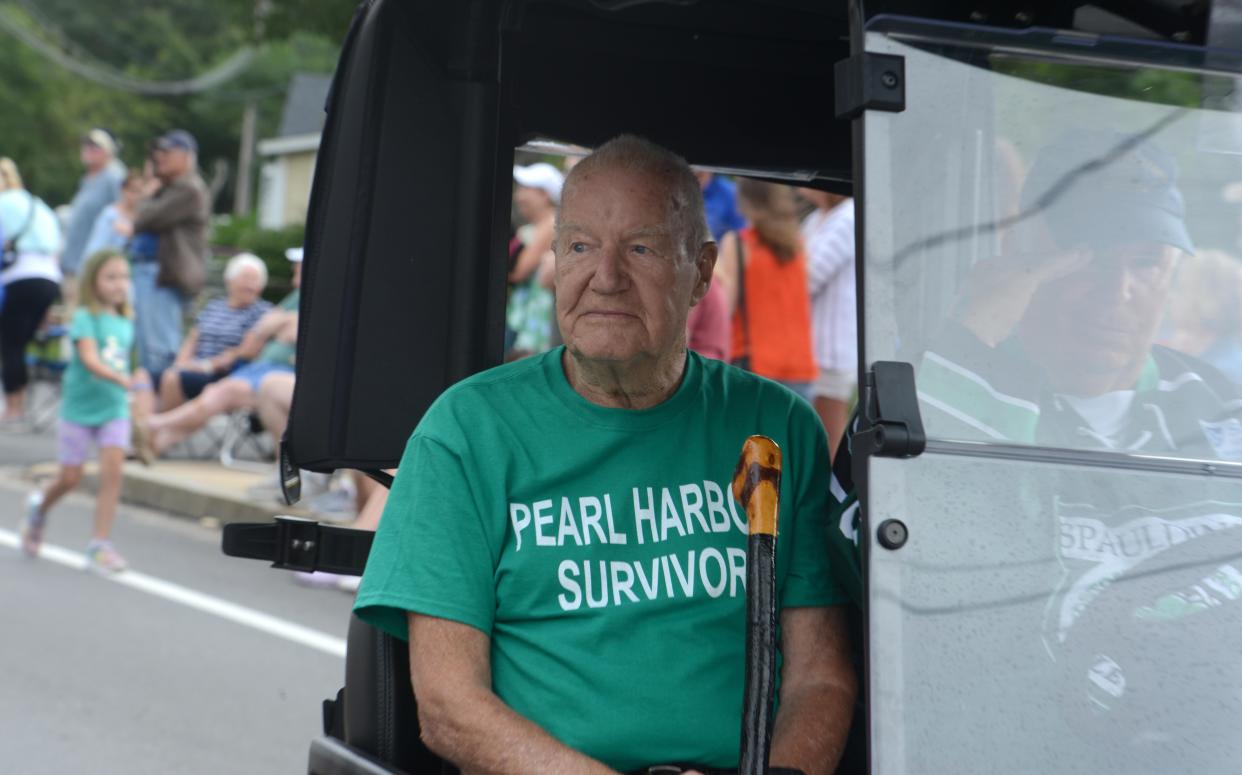 Pearl Harbor survivor Freeman Johnson, 101 years old, of Centerville, was part of the pandemic-delayed Cape Cod St. Patrick's Parade in September, and will return Saturday as an honoree in this year's celebration.