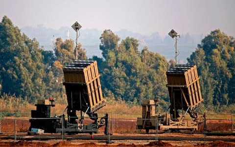 The Iron Dome missile system intercepted around 100 rockets, according to Israel - Credit: JACK GUEZ/AFP/Getty Images