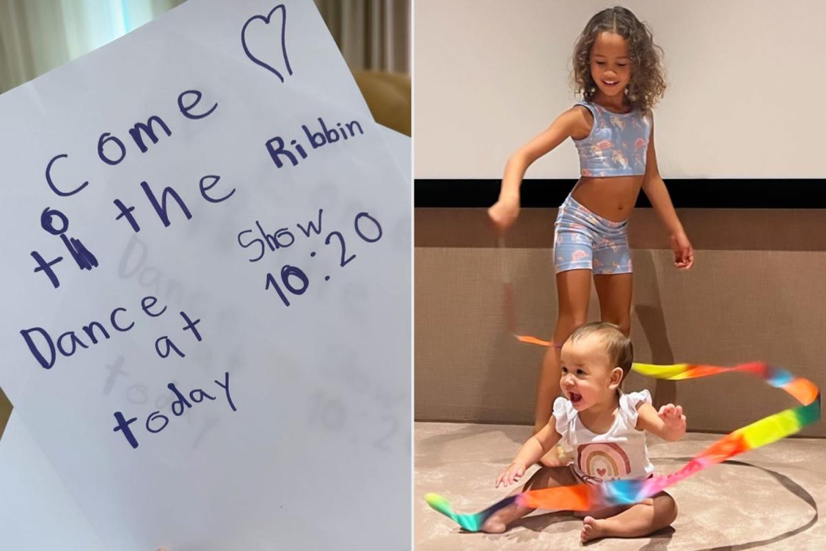 Chrissy Teigen shared adorable photos of daughter Luna hosting ‘Ribbon Dance Show’ with little sister Esty