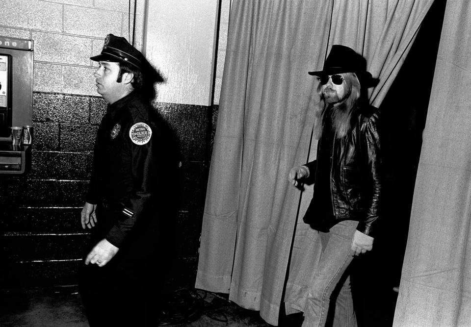 <p>Nashville – January 17: Gregg Allman attends CDB Jam VIII in Nashville, Tenn., Jan. 17, 1981. (Rick Diamond/Getty Images) </p>