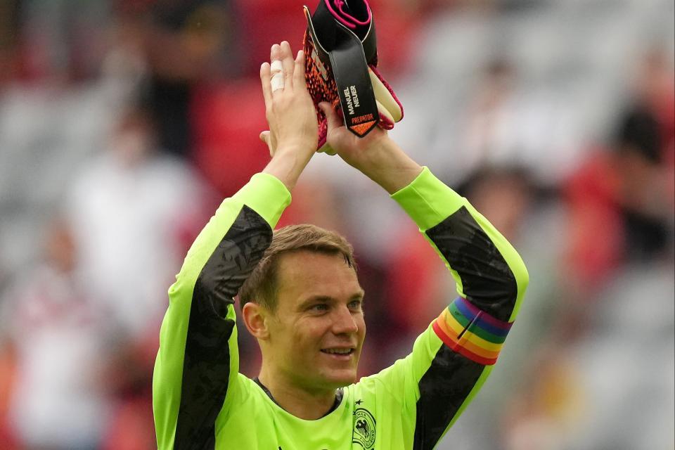 Manuel Neuer has worn a rainbow captain’s armband throughout Euro 2020 so far (Getty Images)