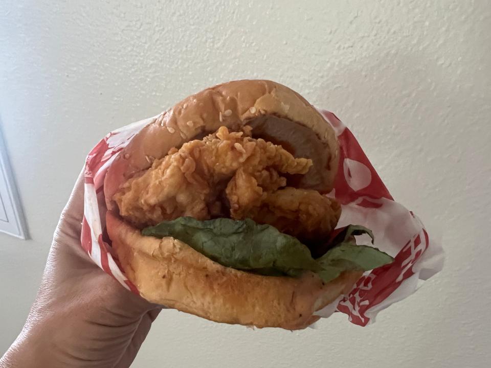 Raising Cane's chicken sandwich