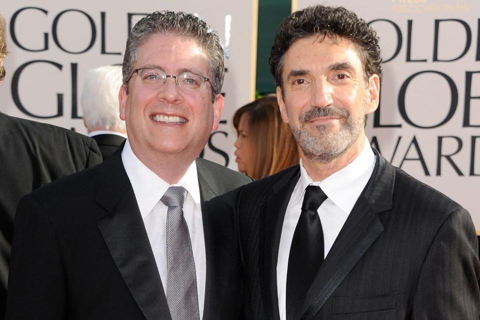 BEVERLY HILLS, CA - JANUARY 16: Producers Chuck Lorre and Bill Prady arrive at the 68th Annual Golden Globe Awards held at The Beverly Hilton hotel on January 16, 2011 in Beverly Hills, California. (Photo by Frazer Harrison/Getty Images)