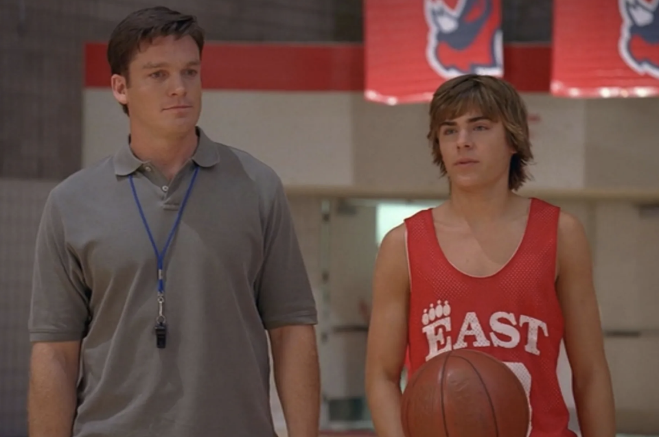 Bart Johnson and Zac Efron in "High School Musical"