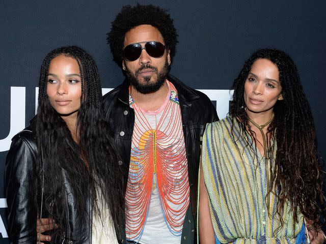 <p>Kevork Djansezian/Getty</p> Lenny Kravitz, Zoe Kravitz, and Lisa Bonet attend the Saint Laurent show on February 10, 2016 in Los Angeles, California.