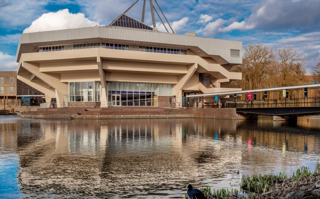 Central hall and lake at York University