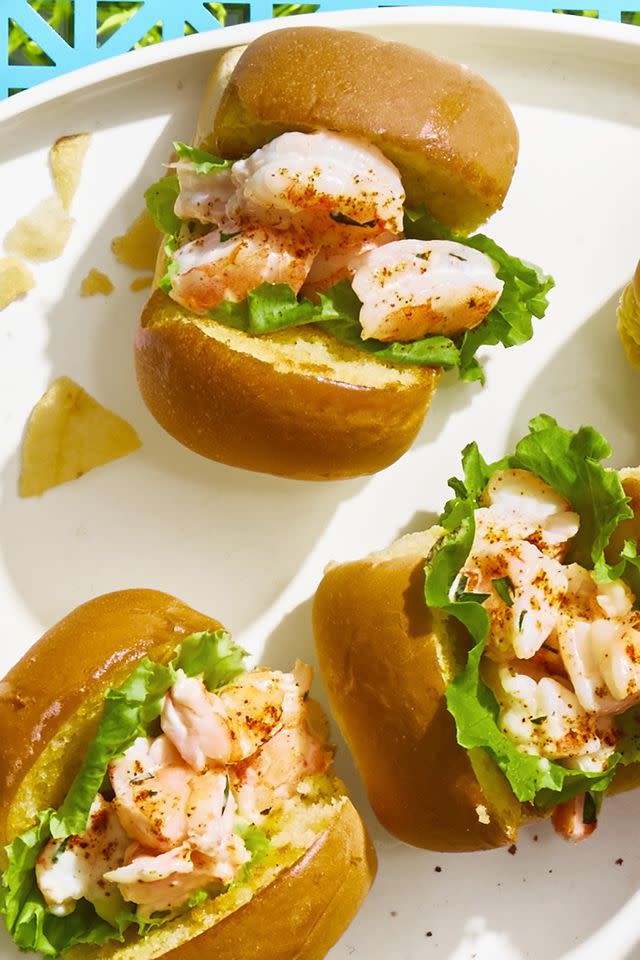 <p>These sweet little shrimp rolls are two bites (max), which means you can eat a few without feeling any guilt. </p><p><em><a href="https://www.goodhousekeeping.com/food-recipes/a21605904/mini-shrimp-rolls-recipe/" rel="nofollow noopener" target="_blank" data-ylk="slk:Get the recipe for Mini Shrimp Rolls »;elm:context_link;itc:0;sec:content-canvas" class="link ">Get the recipe for Mini Shrimp Rolls »</a></em></p>