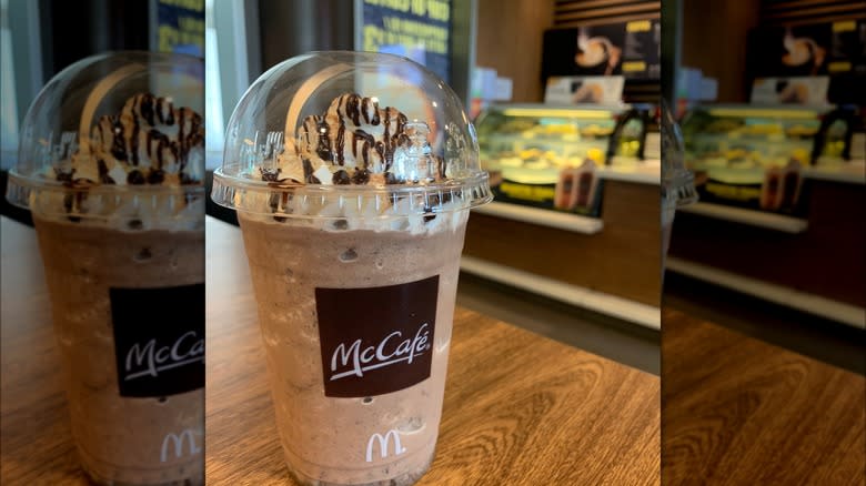 Mcdonald's Frappé on a table