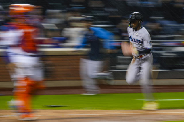 Marlins take lead in 9th vs. Mets, but rain forces suspension