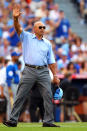 New York Yankees Hall-of-Famer Reggie Jackson is introduced before the State Farm Home Run Derby at Kauffman Stadium on July 9, 2012 in Kansas City, Missouri. (Photo by Dilip Vishwanat/Getty Images)