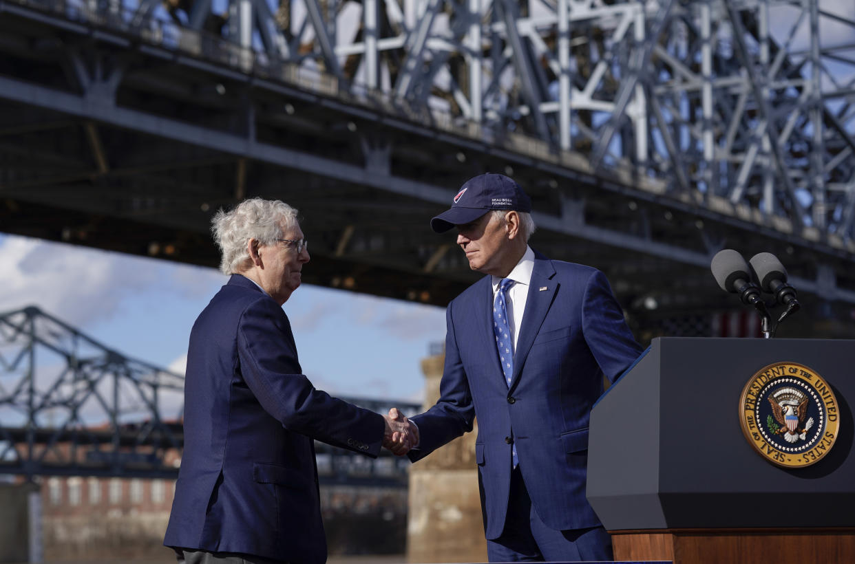 Joe Biden with Mitch McConnell 