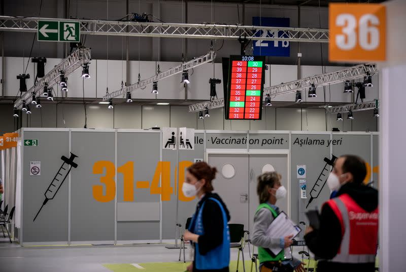 German Health Minister Jens Spahn visits vaccination centre in Berlin