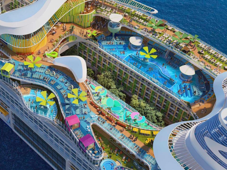 A rendering of Royal Caribbean International's Icon of the Seas cruise ship.