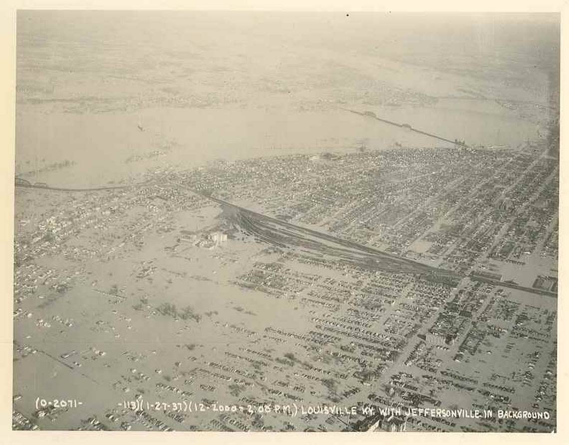 A flood in 1937 indundated much of Louisville.
