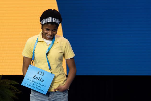 Zaila Avant-garde competes July 8 in the first round of the Scripps National Spelling Bee finals in Orlando, Florida. (Photo: JIM WATSON/pool/AFP via Getty Images)
