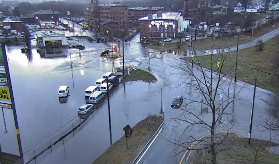 Flooding on Branch Avenue and Rt. 146, as captured by Rhode Island Department of Transportation traffic cameras Wednesday morning.