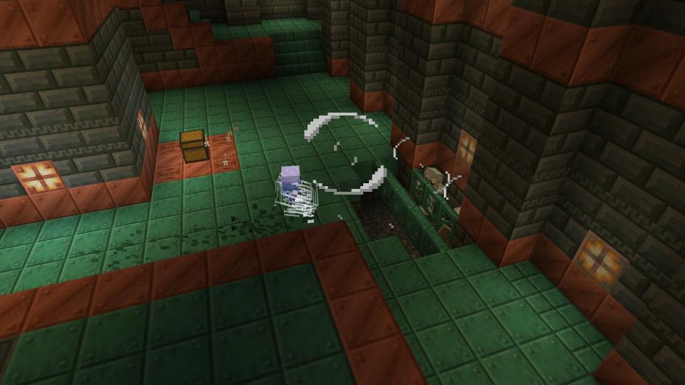 Image of Minecraft 1.21's The Breeze mob in Trial Chambers.