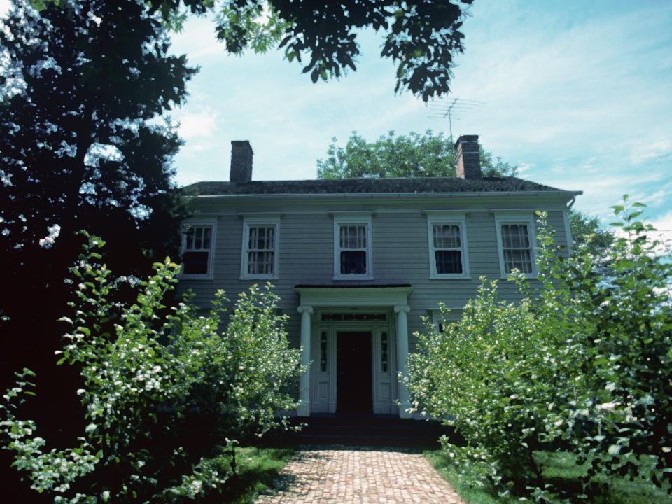 Exterior view of businesswoman Martha Stewart's home in Westport, Connecticut, August 1976.