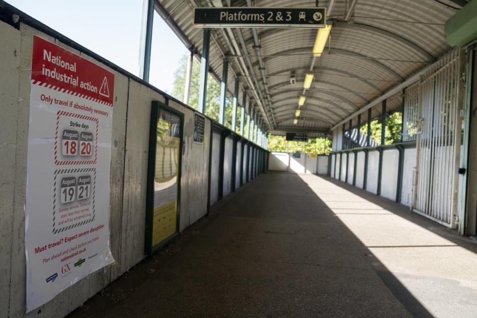 Network Rail said only about 11% of services will operate on October 1 (Kirsty O’Connor/PA) (PA Wire)