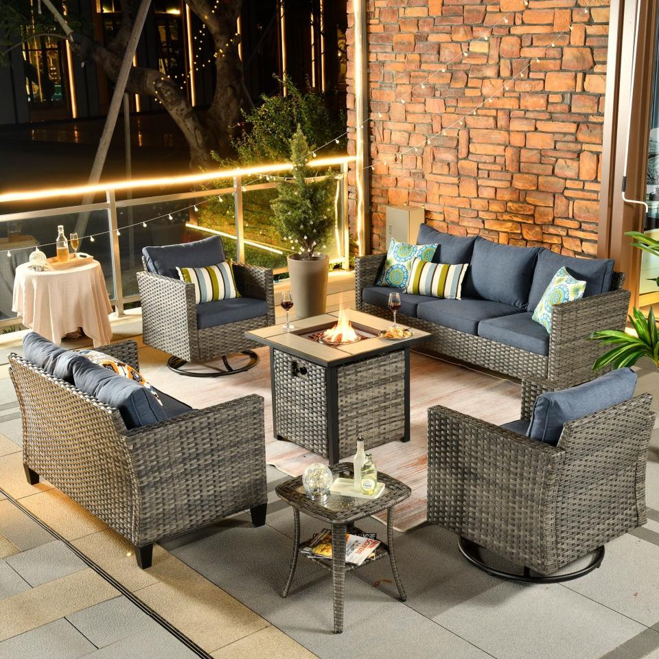 8) Wicker Patio Conversation Set