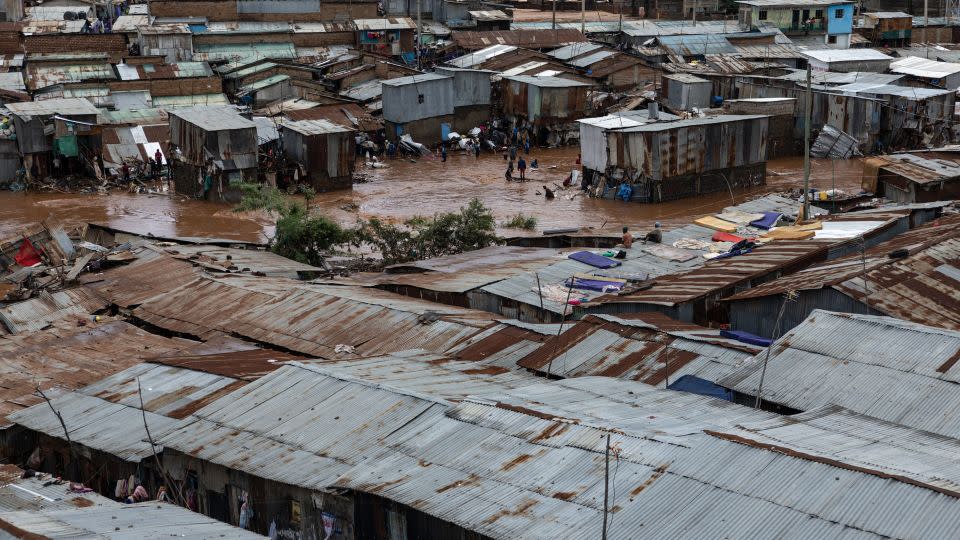 Flooding in Mathare slum in Nairobi on April 24. - Simon Maina/AFP via Getty Images