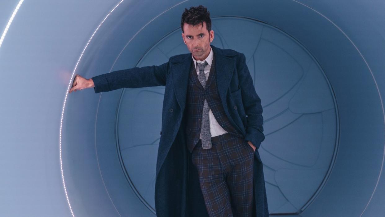  David Tennant as The Doctor in the TARDIS. 