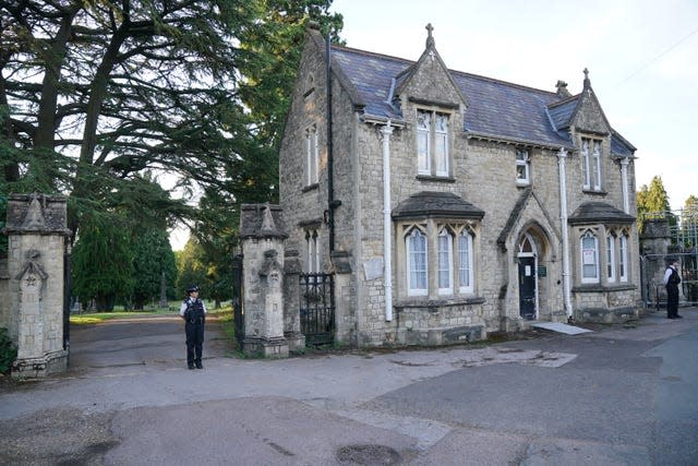 A view of the entrance to Lavender cemetery in Enfield, north London 