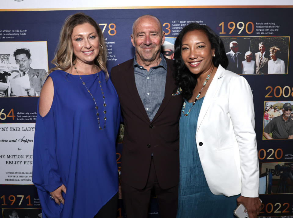 Courteney Bailey, Bob Beitcher and Monica Macer - Credit: Todd Williamson/MPTF/Shutterstock