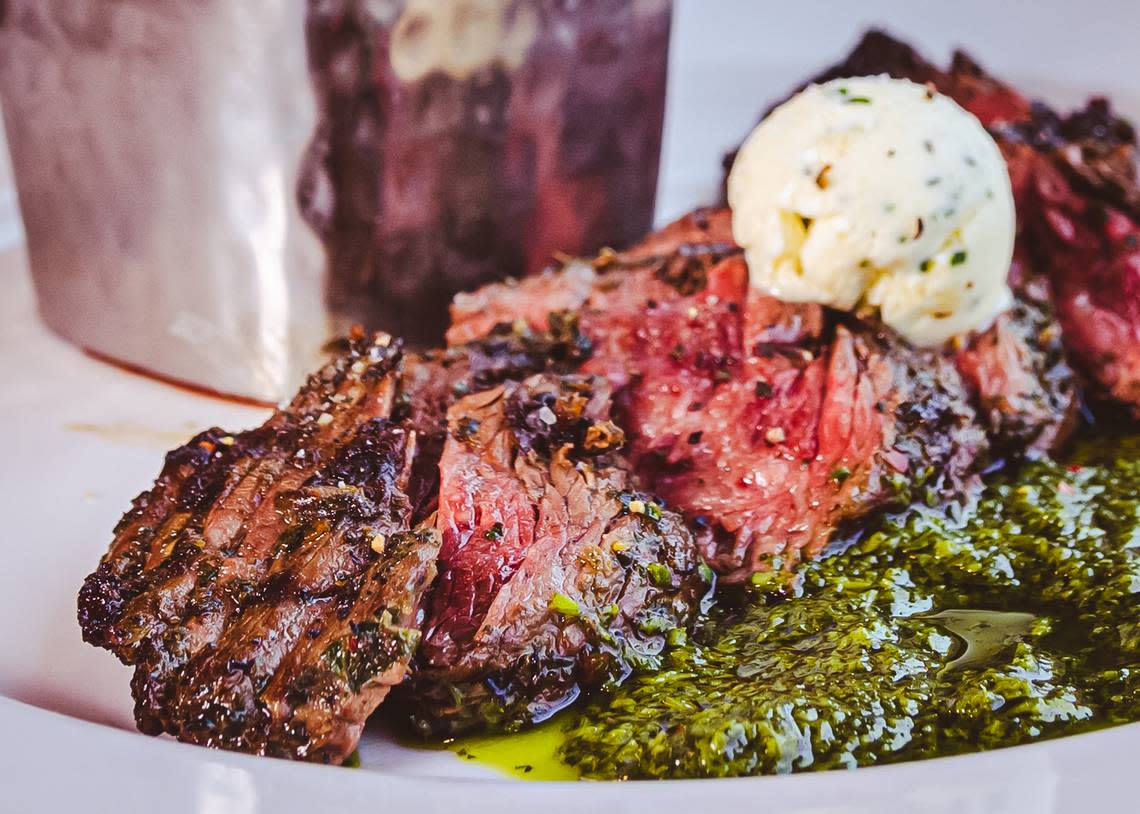 Union on the Hill’s hanger steak with rosemary steak butter, house fries and garlic aioli.