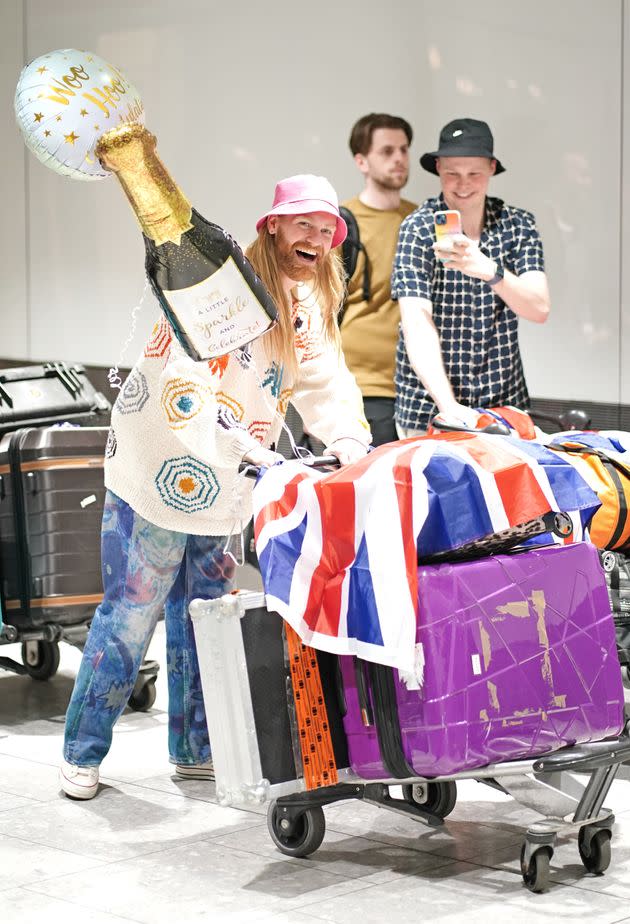 After his second-place result, Sam was given a hero's welcome as he landed in the UK (Photo: Dominic Lipinski via PA Wire/PA Images)