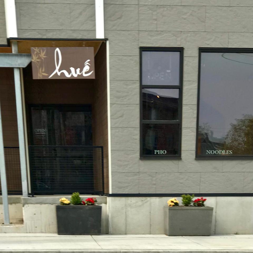 The new Hue building is on the same block as the old location. It's at the site of the former Sven's cafe.