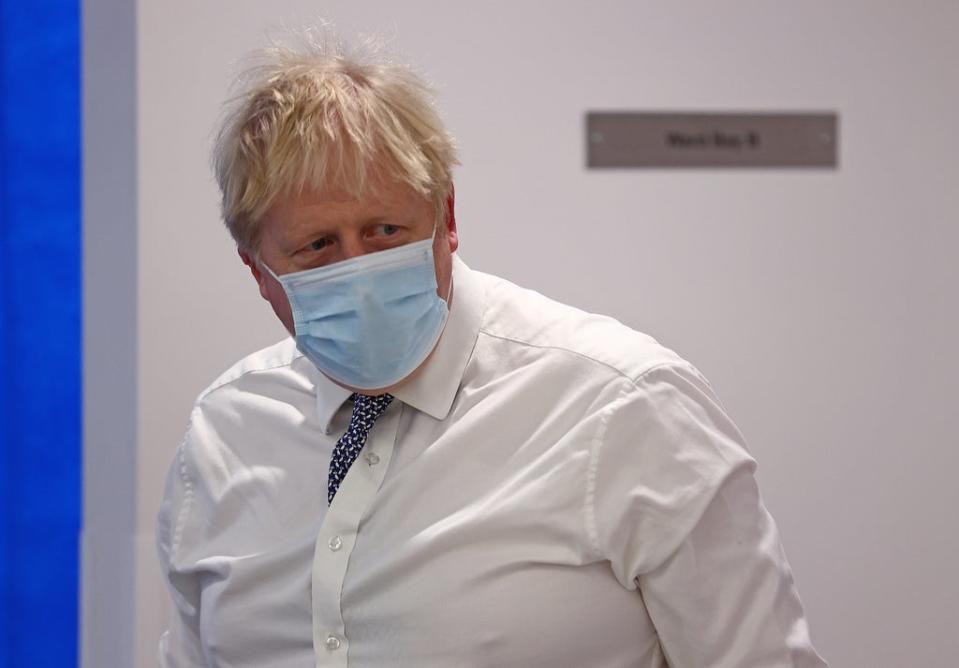 Prime Minister Boris Johnson at a coronavirus vaccination training hub during a visit to Milton Keynes University Hospital (PA) (PA Wire)