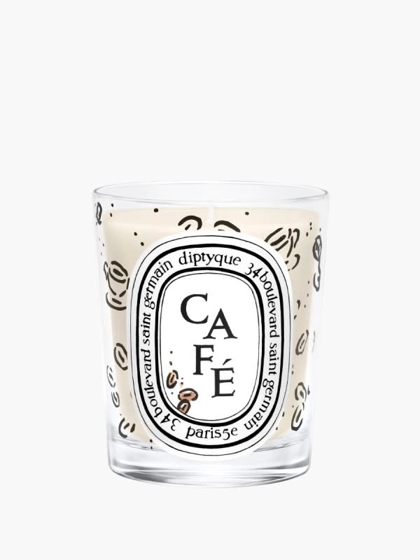 Diptyque Café Candle, $78, <a href="https://howl.me/cl33acF6oSp" rel="nofollow noopener" target="_blank" data-ylk="slk:available here;elm:context_link;itc:0;sec:content-canvas" class="link ">available here</a>