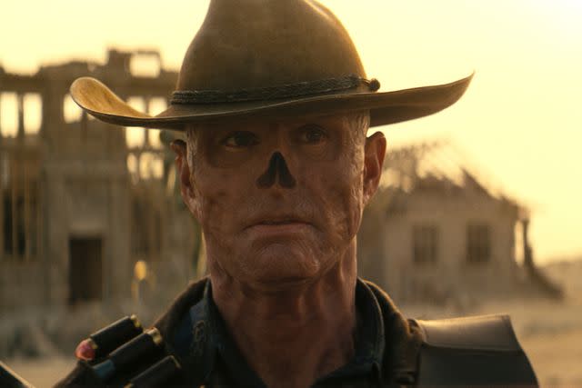 <p>Prime Video</p> Walton Goggins as The Ghoul in 'Fallout'.