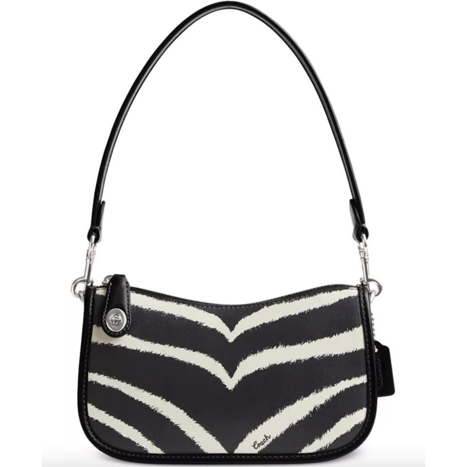 Zebra Printed Mini Leather Swinger 20
