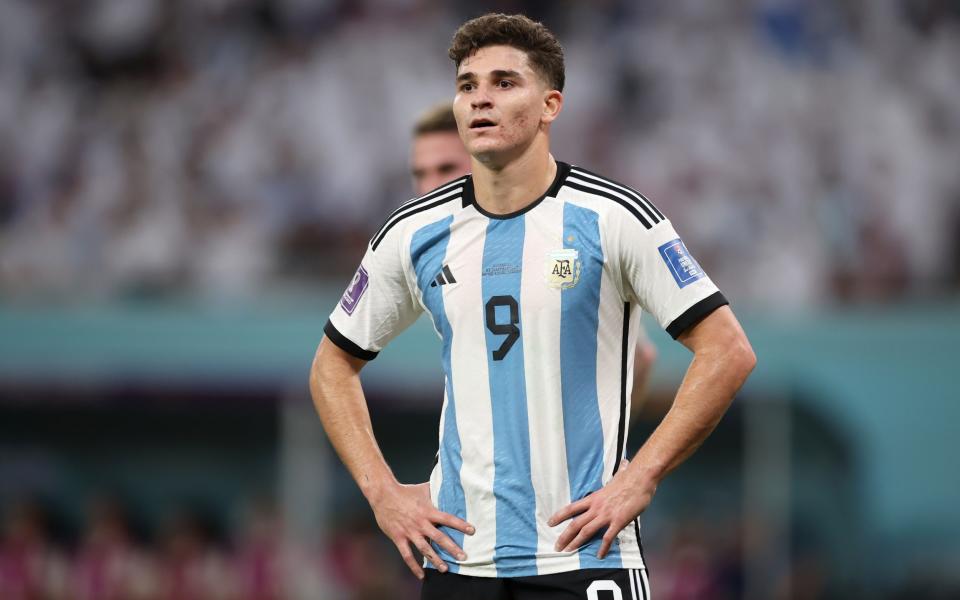 Julian Alvarez of Argentina looks on during the FIFA World Cup Qatar 2022 Round of 16 match between Argentina and Australia at Ahmad Bin Ali Stadium - Getty Images