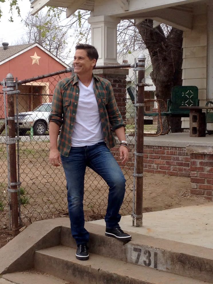 Rob Lowe was all smiles while posing in front of 