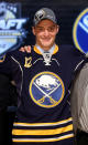 PITTSBURGH, PA - JUNE 22: Mikhail Grigorenko, 12th overall pick by the Buffalo Sabres, poses on stage during Round One of the 2012 NHL Entry Draft at Consol Energy Center on June 22, 2012 in Pittsburgh, Pennsylvania. (Photo by Bruce Bennett/Getty Images)