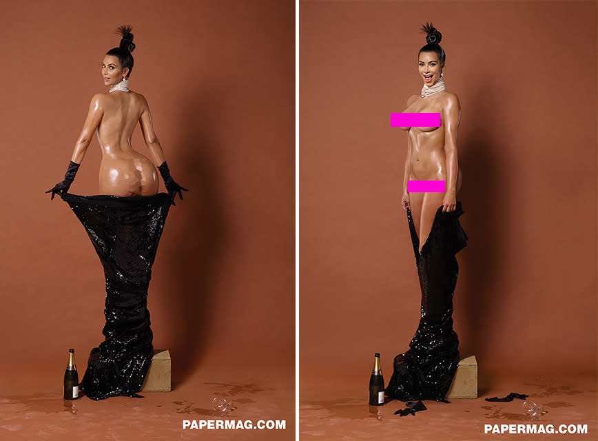 Kim Kardashian attempted to "break the internet" in October when she posed nude for Paper magazine. She said her reason for doing the full frontal shoot was "a little token before I have to go through [pregnancy] again".