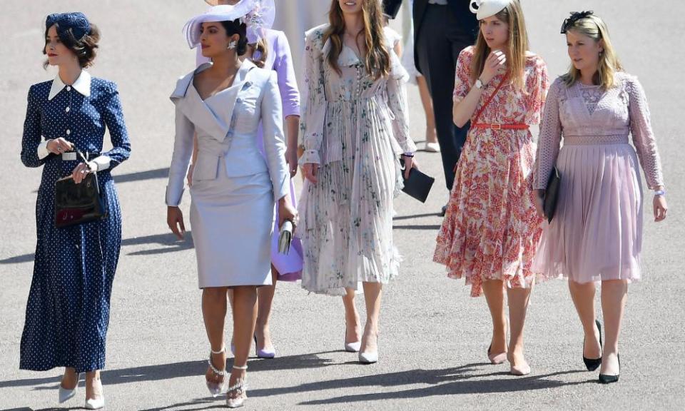 Suits actor Abigail Spencer (L) and Bollywood star Priyanka Chopra (2nd L).