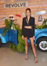 <p>The teenager stunned in a crop top and matching mini skirt from her curated collection to promote the Karl Lagerfeld x Kaia range at REVOLVE Social Club in LA.</p>