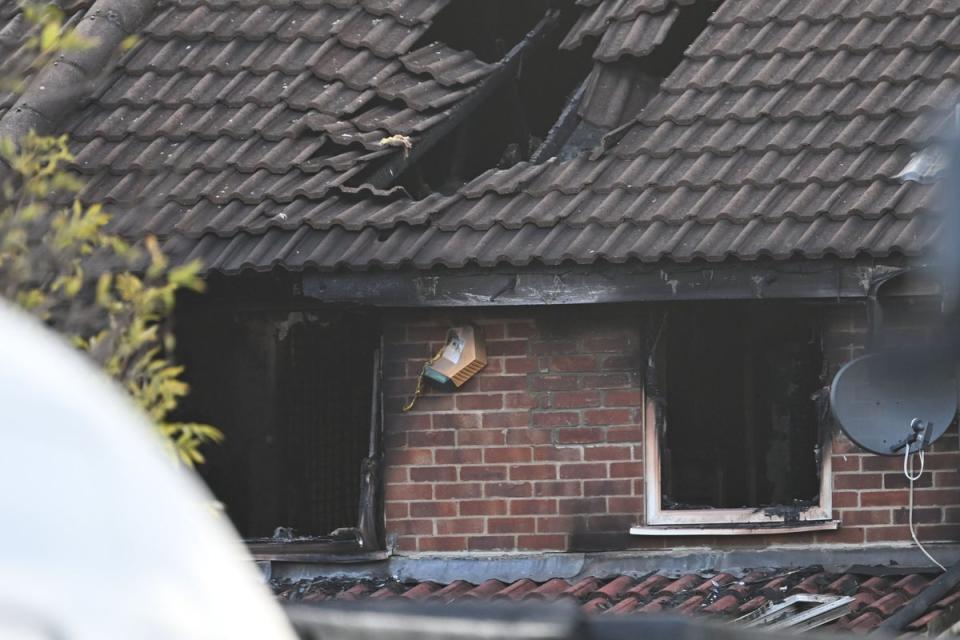 Fire damage seen at the house in Hounslow. (Jeremy Selwyn)