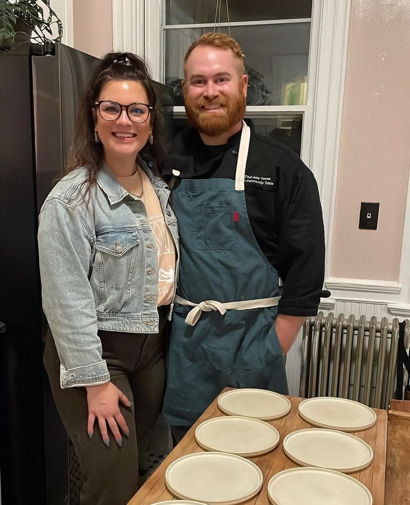 Becca and Jake Timms founded The Community Table in December 2022. They'll host their 18th dinner in April 2024.