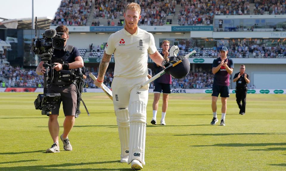 <span>Ben Stokes produced arguably one of the greatest innings of all time to drag <a class="link " href="https://sports.yahoo.com/soccer/teams/england-women/" data-i13n="sec:content-canvas;subsec:anchor_text;elm:context_link" data-ylk="slk:England;sec:content-canvas;subsec:anchor_text;elm:context_link;itc:0">England</a> to victory over <a class="link " href="https://sports.yahoo.com/soccer/teams/australia-women/" data-i13n="sec:content-canvas;subsec:anchor_text;elm:context_link" data-ylk="slk:Australia;sec:content-canvas;subsec:anchor_text;elm:context_link;itc:0">Australia</a> at Headingley in 2019.</span><span>Photograph: Tom Jenkins/The Guardian</span>