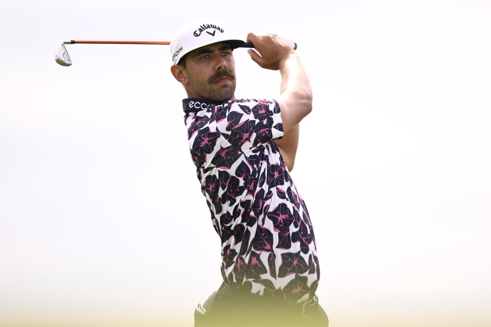 Erik van Rooyen of South Africa plays his shot from the 12th tee during the third round of the World Wide Technology Championship at El Cardonal at Diamante on November 04, 2023 in Cabo San Lucas, Mexico, Mexico. (Photo by Orlando Ramirez/Getty Images)